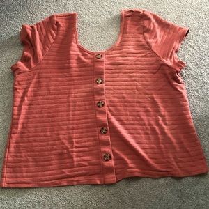 Torrid Ribbed Button-front Scoop Neck Midi Shirt